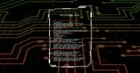 Image of digital data processing over computer circuit board 스톡 사진