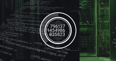 Image of digital data processing over computer servers Foto stock