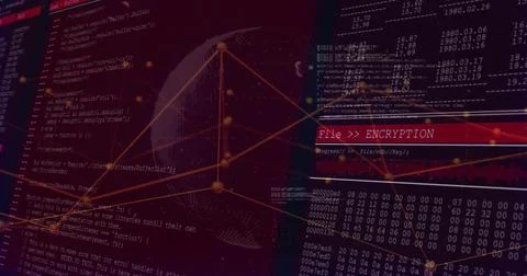Image of digital data processing over networks of connections Stock Photos