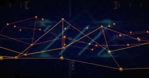 Image of digital data processing over networks of connections Foto stock