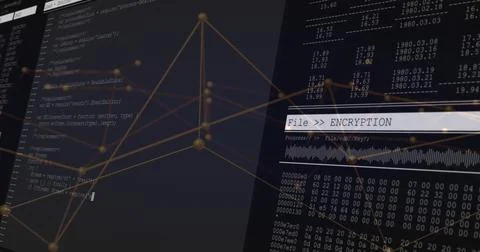 Image of digital data processing over networks of connections Stock Photos