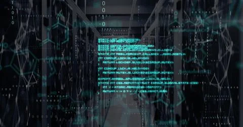 Image of digital data processing over computer servers Stock Photos