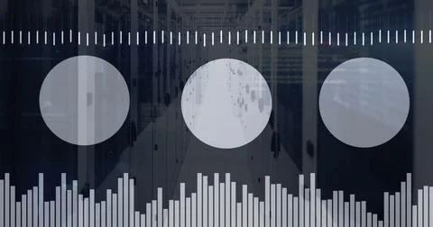 Image of digital data processing over computer servers 写真素材