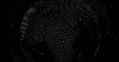 Image of digital data processing over computer circuit board and globe Stock Photos