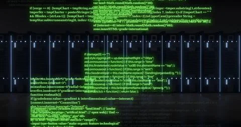 Image of digital data processing over computer servers 스톡 사진