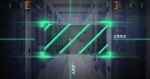 Image of digital data processing over computer servers Stock Photos