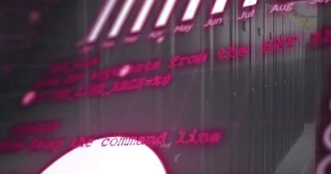 Image of digital data processing over computer servers Foto stock