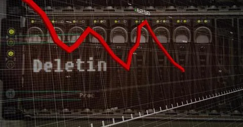 Image of digital data processing over computer servers 스톡 사진