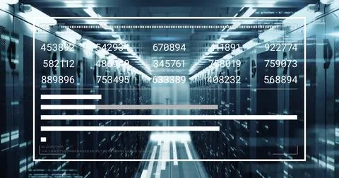 Image of digital data processing over computer servers Stock Photos