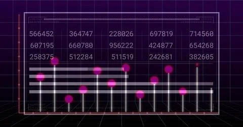 Image of digital data processing over dark background Stock Photos