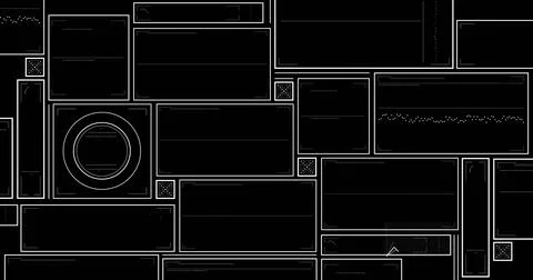 Image of digital data processing over screens Foto stock