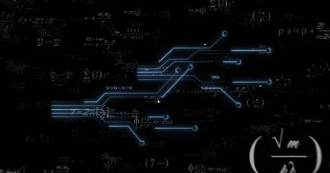 Image of digital data processing over computer circuit board Foto stock
