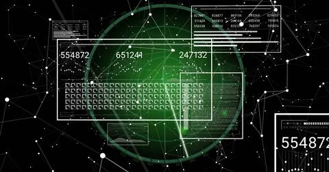 Image of digital data processing over scope scanning Foto stock