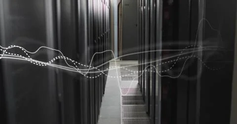 Image of digital data processing over computer servers 스톡 사진