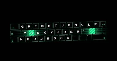 Image of digital data processing over black background Stock Photos