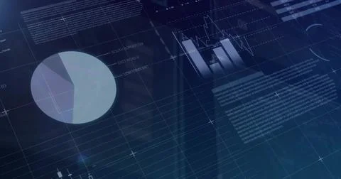 Image of digital data processing over black background Foto stock