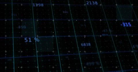 Image of digital data processing over black background Stock Photos