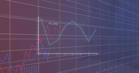 Image of digital data processing over grid background Stock Photos