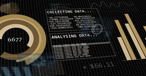 Image of digital data processing over black background 스톡 사진