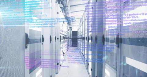 Image of digital data processing over computer servers 写真素材