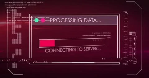 Image of digital data processing over computer screen Stock Photos