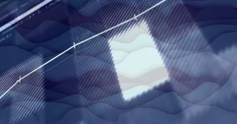 Image of digital data processing over flickering screens Stock Photos