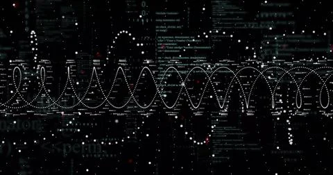 Image of digital data processing over network of connections 写真素材