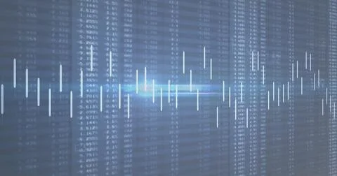 Image of digital data processing over computer screen 스톡 사진