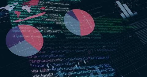 Image of digital data processing over statistics 스톡 사진