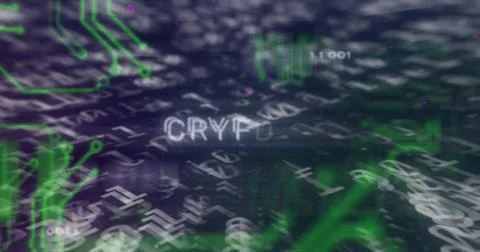 Image of digital data processing over computer circuit board Stock Photos