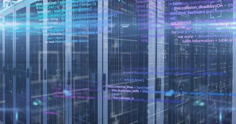 Image of digital data processing over computer servers Stock Photos