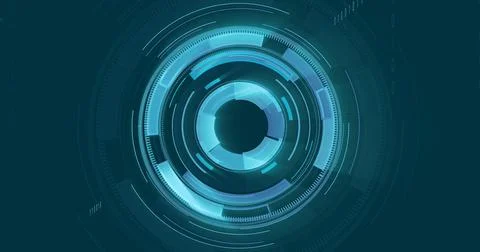 Image of digital data processing over scope Stock Photos