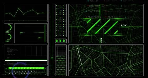 Image of digital data processing over dark background 스톡 사진