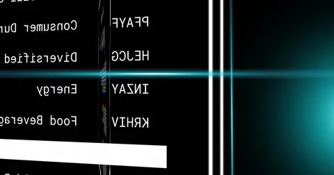 Image of digital data processing over markers on black background 스톡 사진