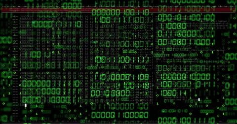 Image of digital data processing over binary coding Stock Photos