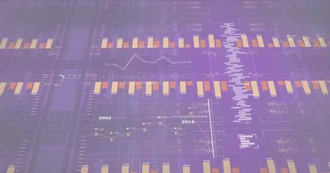 Image of digital data processing over computer servers 스톡 사진