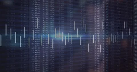 Image of digital data processing over computer servers Foto stock