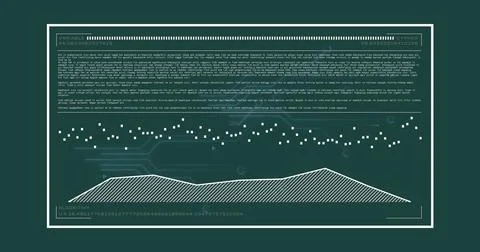 Image of digital data processing on screen over black background Foto stock