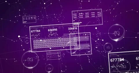 Image of digital data processing on screens and 6g 5g text over dark background Stock Photos