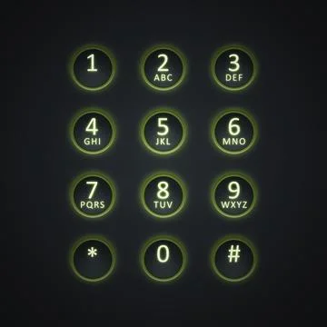 An image of a digital dial plate green lit 스톡 일러스트