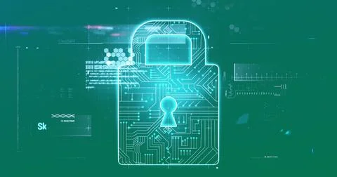 Image of digital icon and data processing on interface Stock Photos