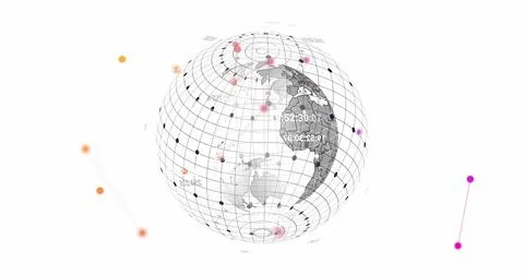 Image of digital image of network of connections on white background 写真素材