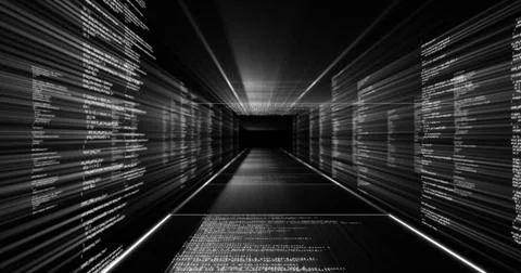 Image of digital information on black background Stock Illustration