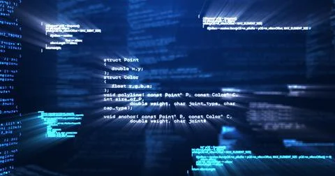 Image of digital information on blue background Stock Illustration