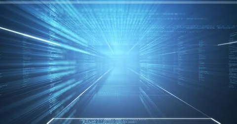 Image of digital information on blue background Stock Illustration