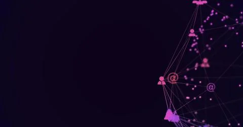 Image of digital interface and network of connections with social networking イラスト素材