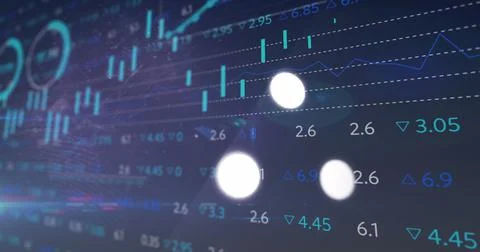 Image of digital interface circles data loading and statistics and data Stock Illustration
