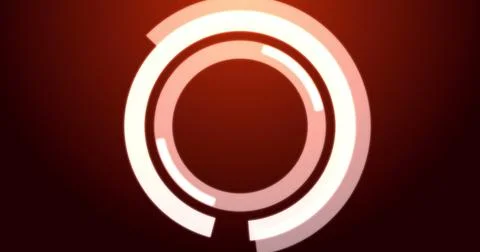 Image of digital interface circles flashing on red background Stock Illustration