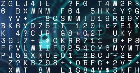 Image of digital interface with data processing over black background Stock Photos