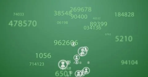 Image of digital interface with icons and data processing Stockfoto's